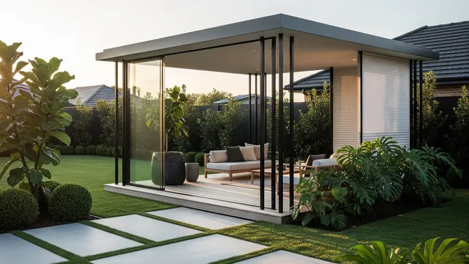 Ilustrasi gazebo minimalis modern untuk artikel 7 Gazebo Minimalis Modern untuk Taman Rumah