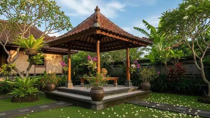 Ilustrasi pendopo mungil untuk artikel 9 Model Pendopo Mungil untuk Rumah Kampung yang Adem