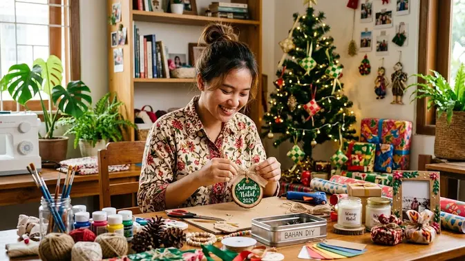 Ilustrasi hadiah natal diy untuk artikel Hadiah Natal DIY: Panduan Lengkap Kado Buatan Tangan