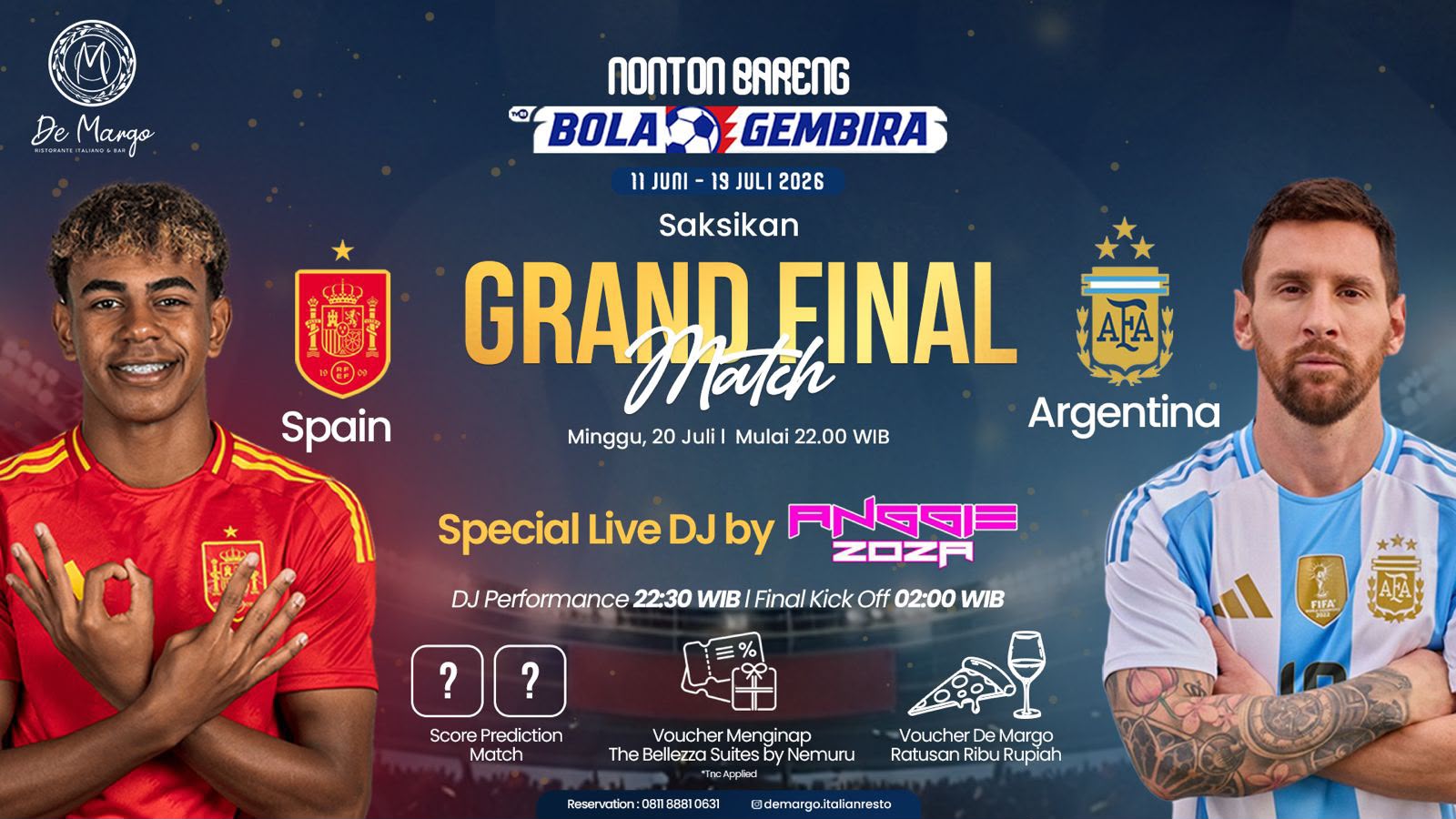 Ilustrasi paket nobar final untuk artikel Paket nobar final: Final Spanyol vs Argentina Dongkrak Paket…